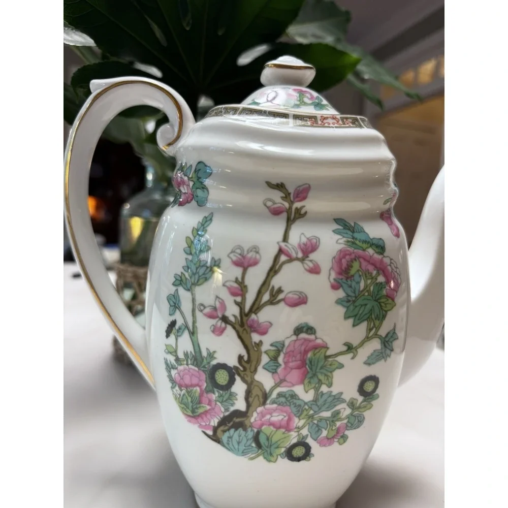 Grosvenor Coffee Or Tea Pot 'Indian Tree' Bone China, England A185 Collectable‎